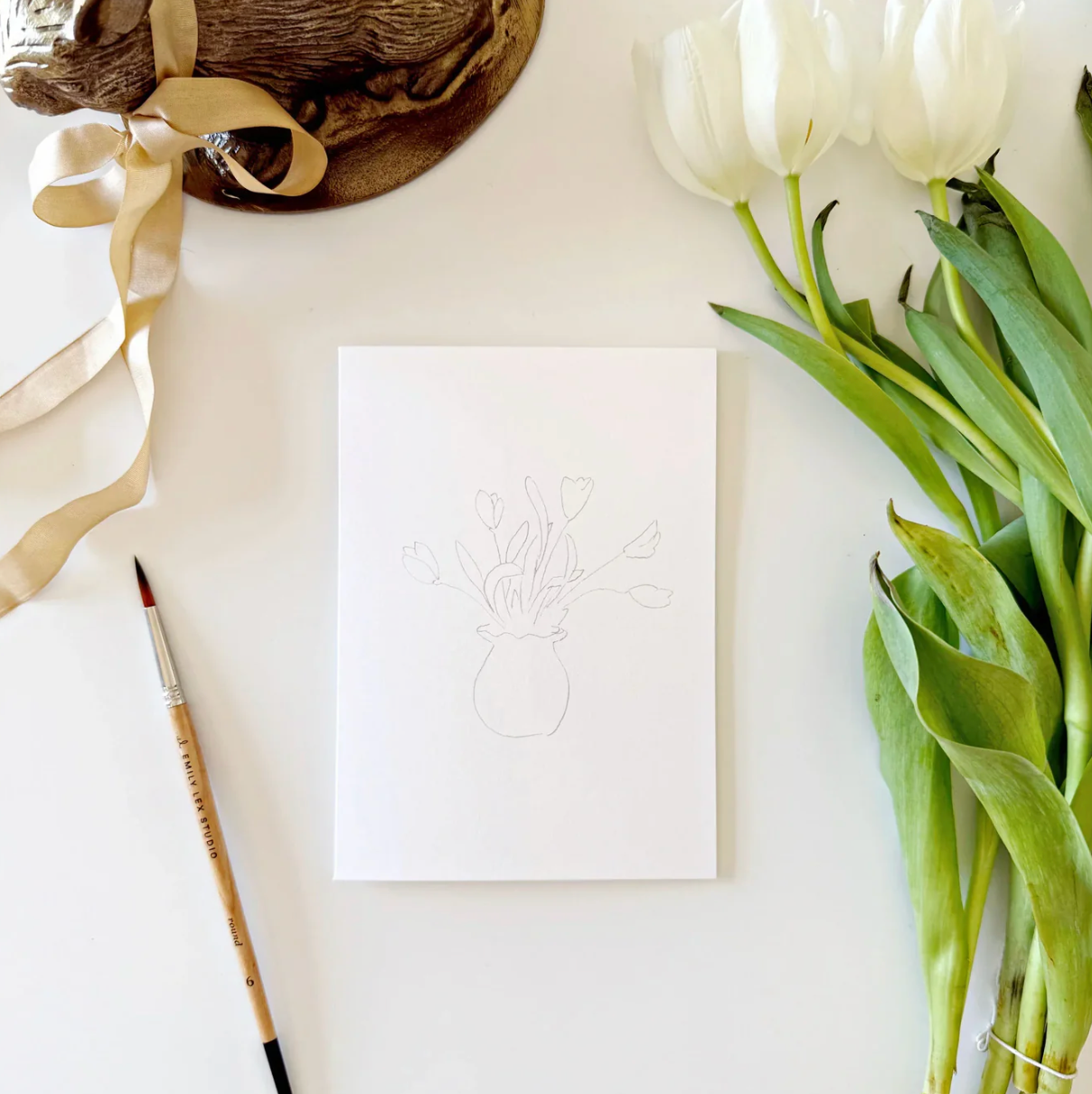 Easter Paintable Watercolor Notecard Set by Emily Lex Studio