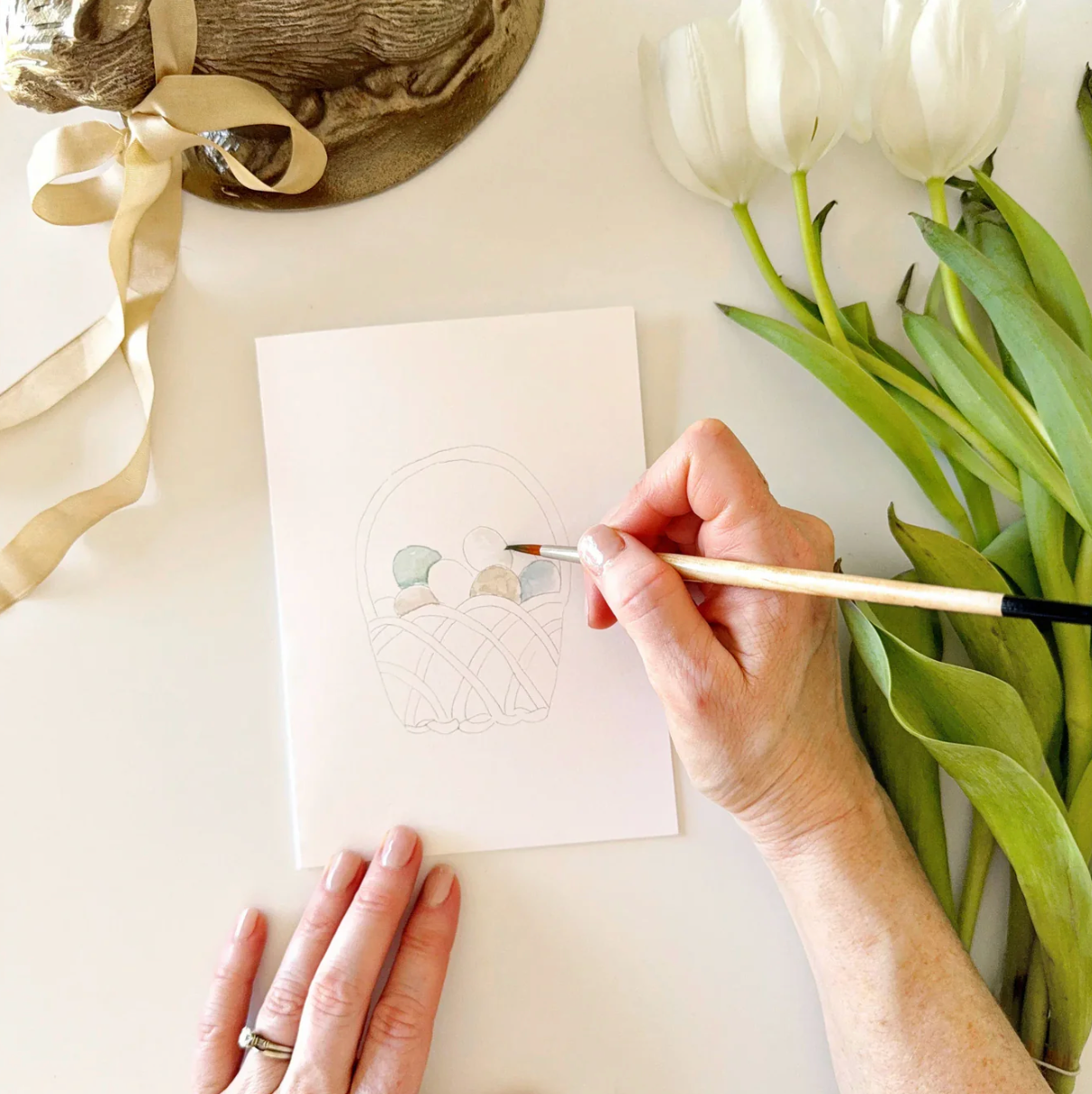 Easter Paintable Watercolor Notecard Set by Emily Lex Studio