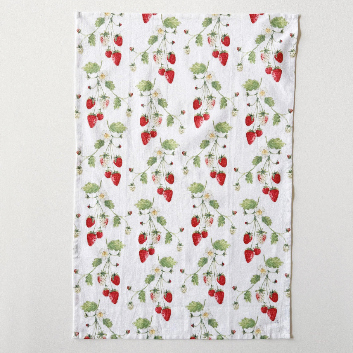 Strawberry Cotton Tea Towel by Emily Lex Studio