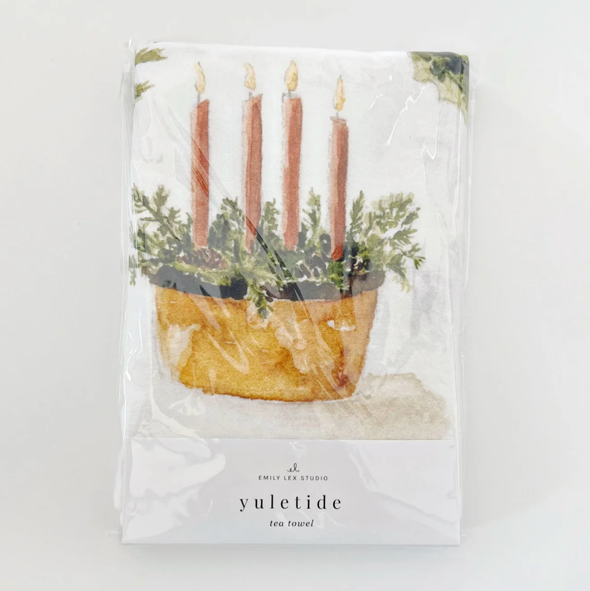 Yuletide Cotton Tea Towel by Emily Lex Studio