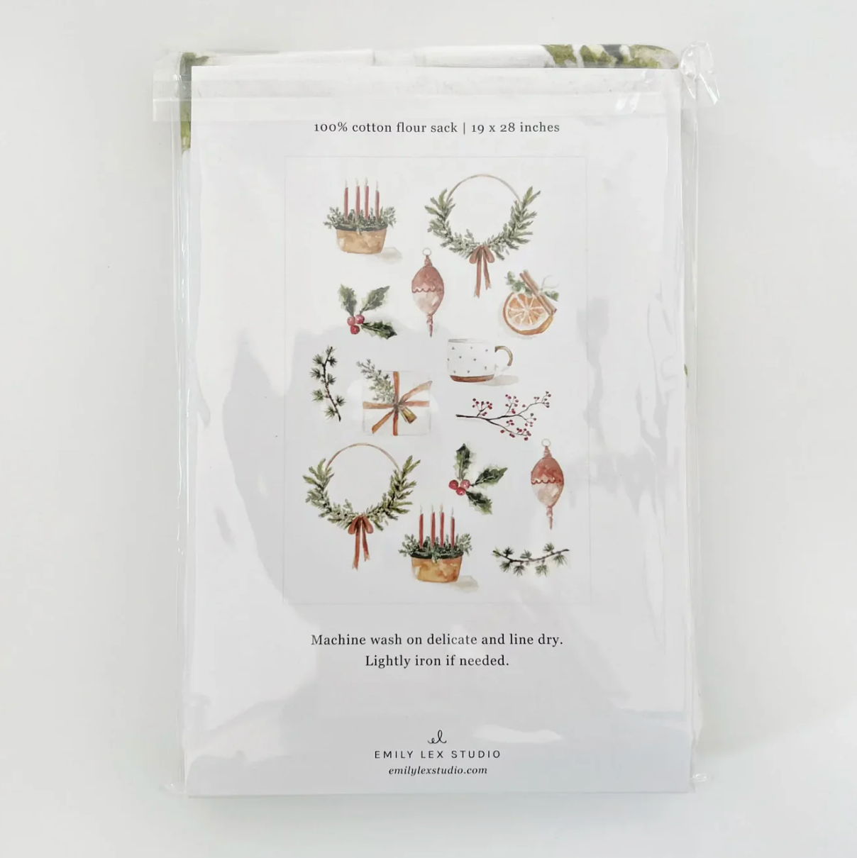 Yuletide Cotton Tea Towel by Emily Lex Studio