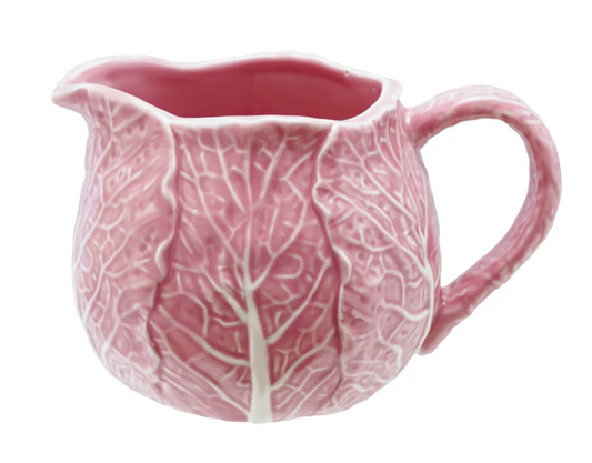 Stoneware Cabbage Shaped Creamer, Pink