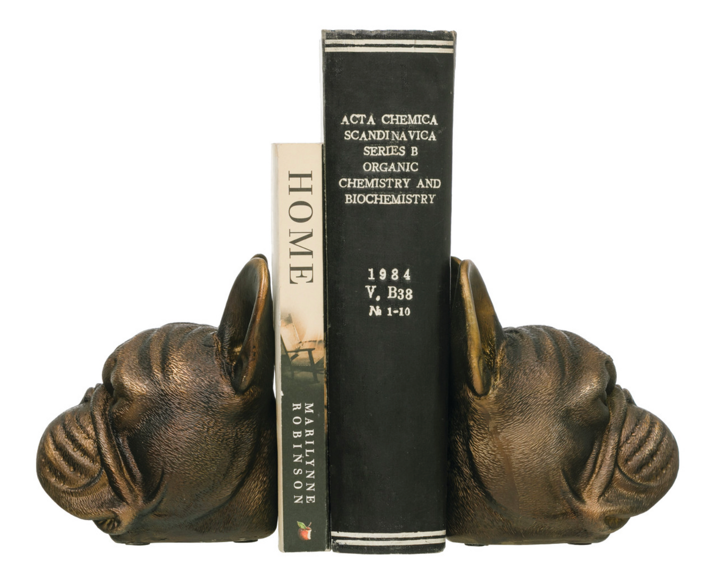Dog Head Bookends w/ Antique Finish (Set of 2)