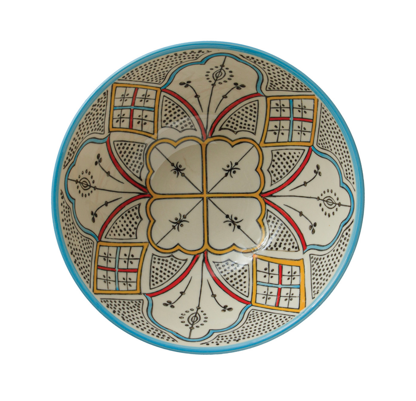 Hand-Painted Stoneware Bowl w/ Pattern