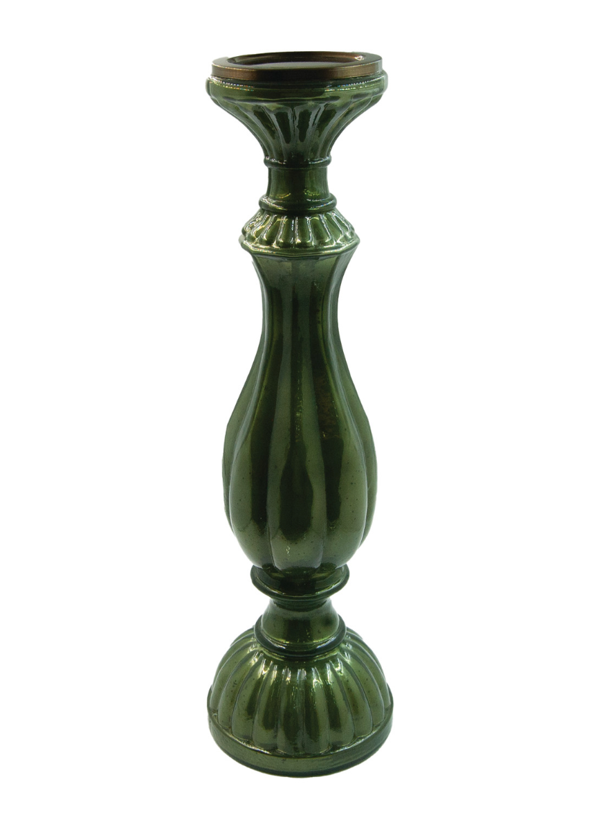 Embossed Mercury Glass Candle Holder