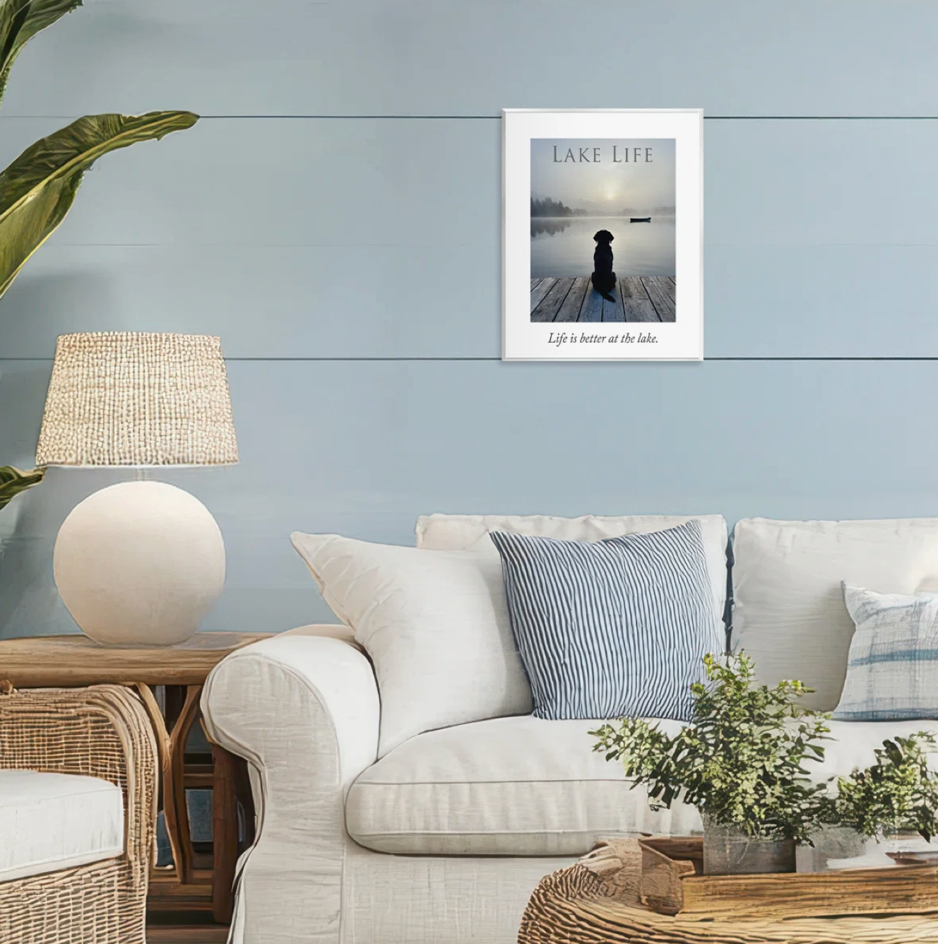 Lake Life with Dog Wall Art 23x30"