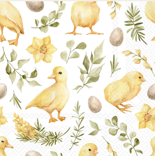 Golden Chicks Cocktail Napkins (20 pk)