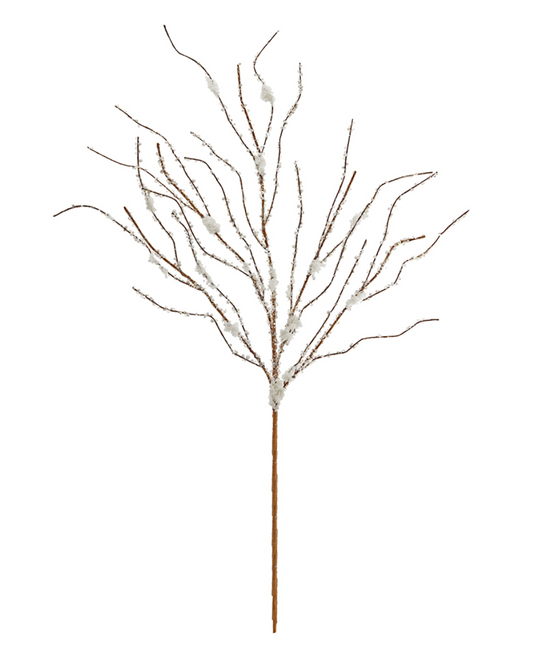 34" Snowy Berry/Twig Spray