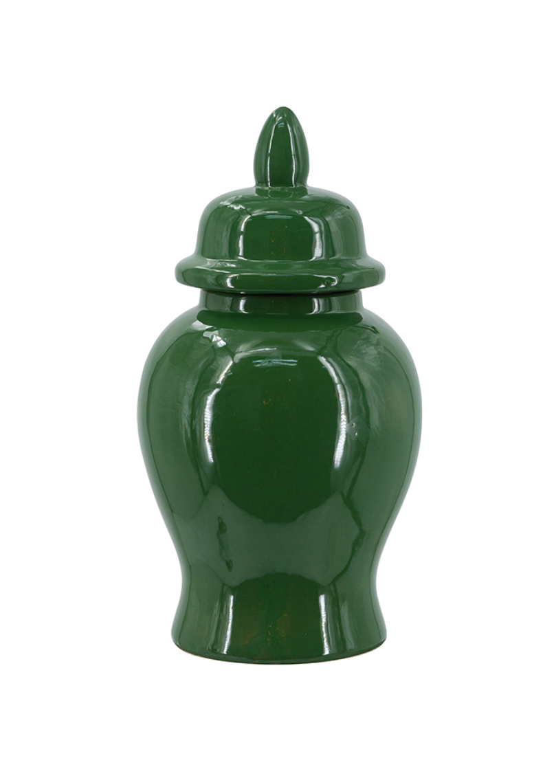6.3x12" Emerald Ceramic Ginger Jar