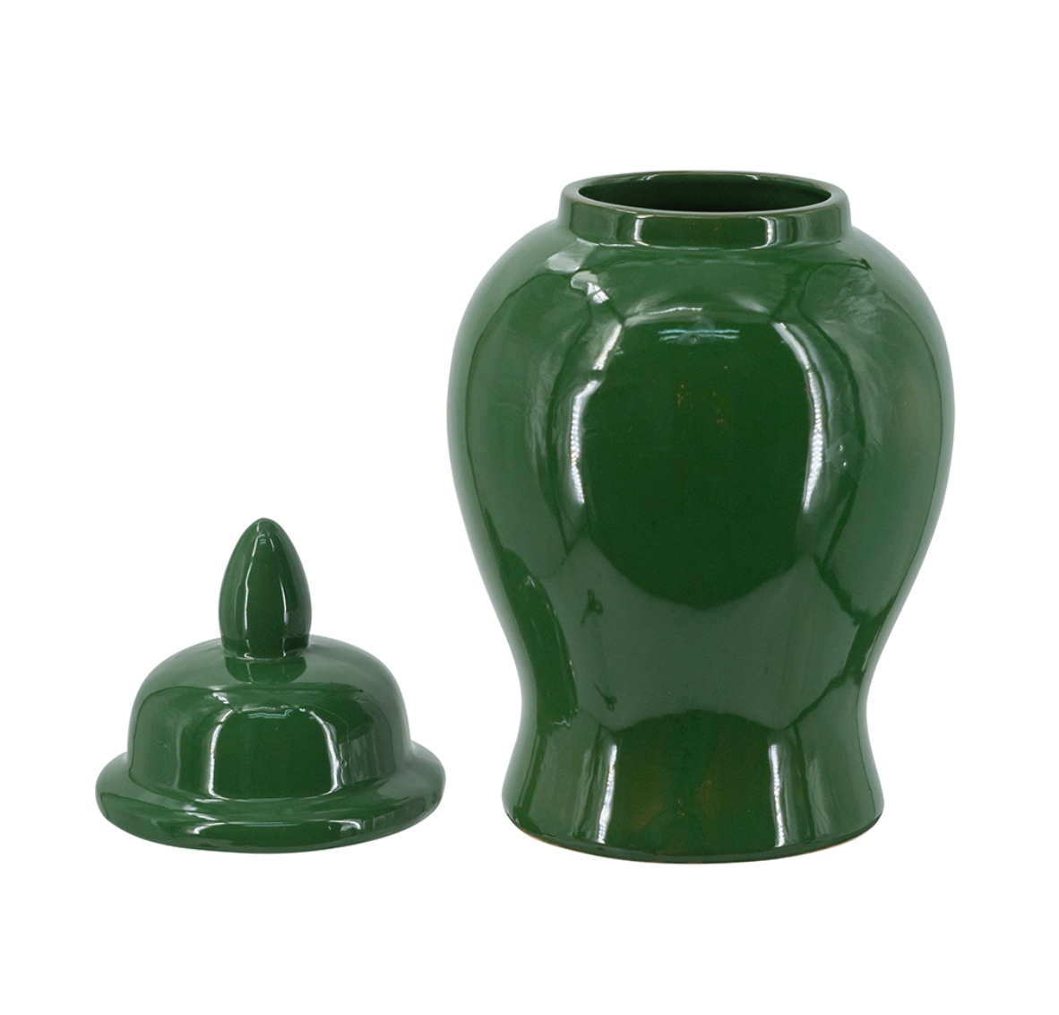 6.3x12" Emerald Ceramic Ginger Jar