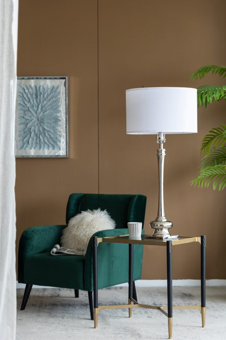 Contemporary Silver Table Lamp
