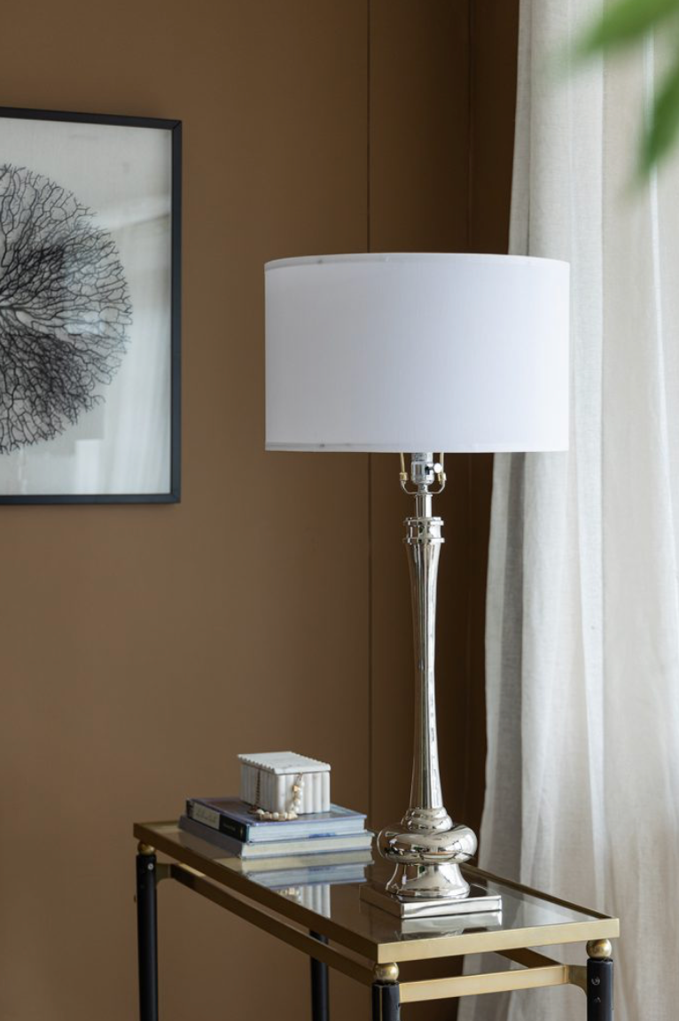 Contemporary Silver Table Lamp