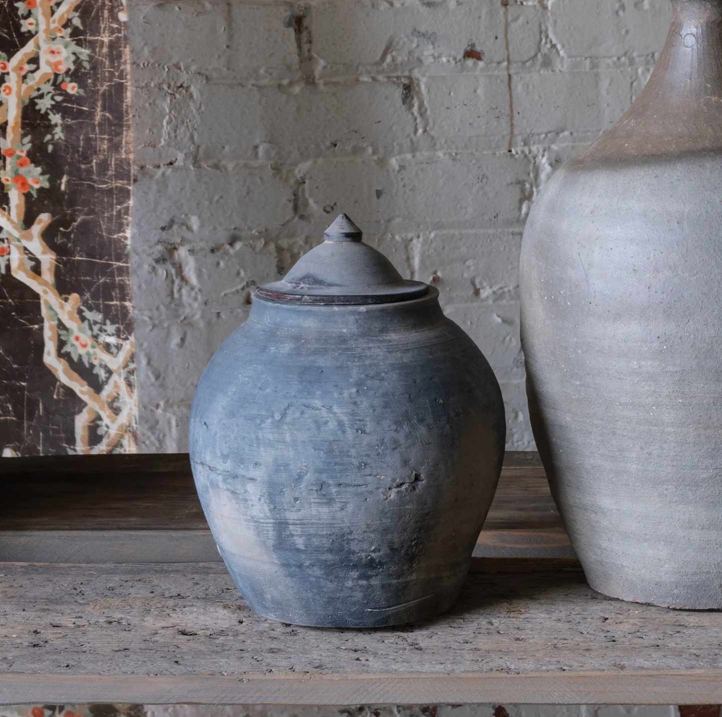 Lidded Village Jar