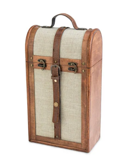 2-Bottle Vintage Trunk Wine Box