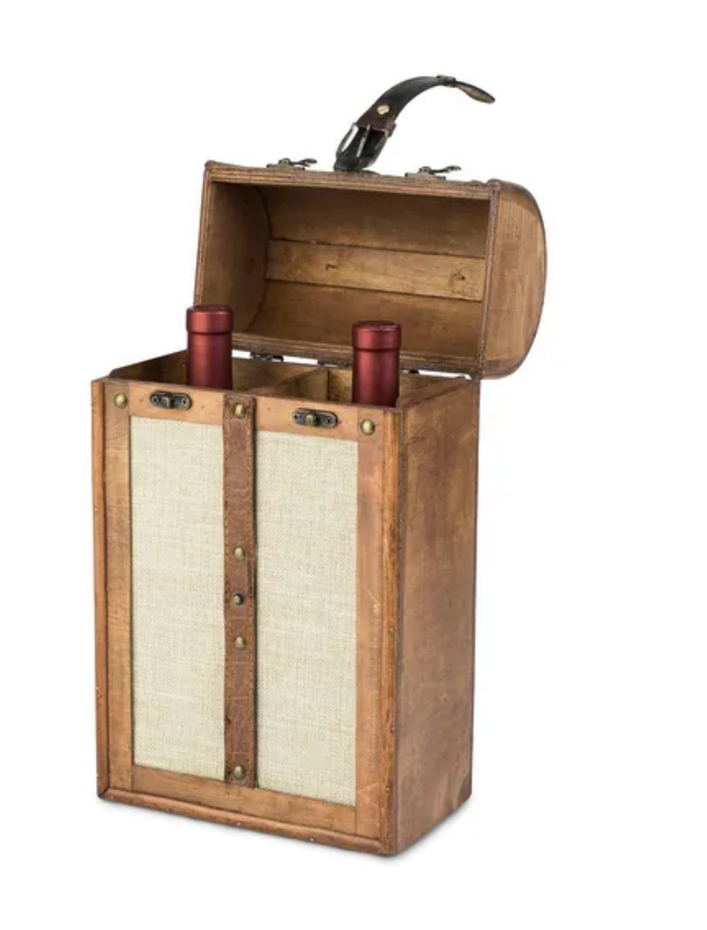 2-Bottle Vintage Trunk Wine Box