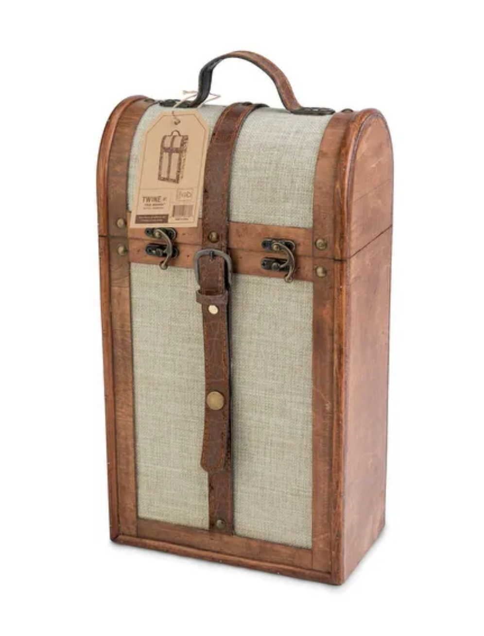 2-Bottle Vintage Trunk Wine Box