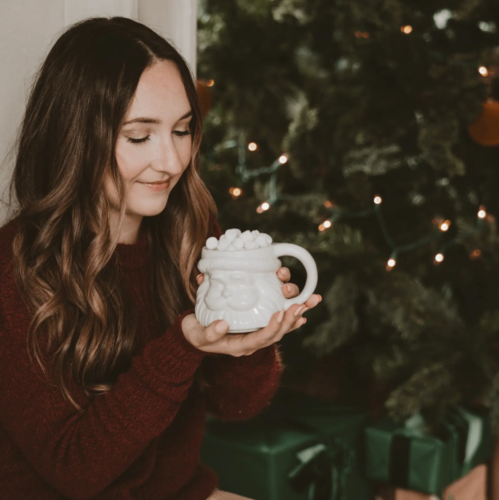 White Santa Coffee Mug 19 oz