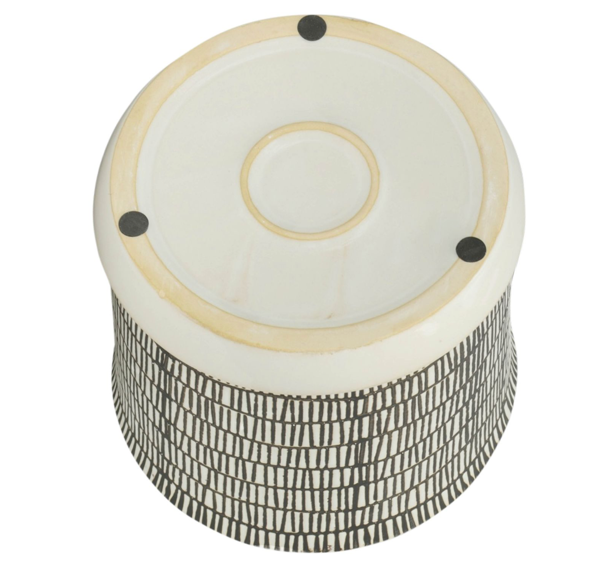 Ivory Ceramic Planter w/ Built-In Saucer (2 Sizes)