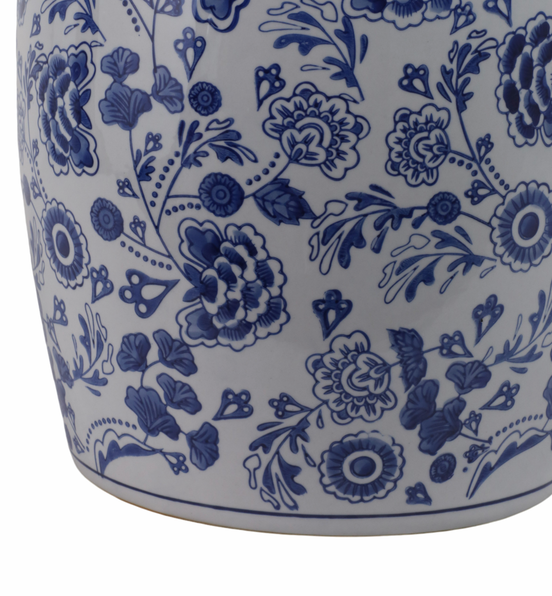 Ceramic Hydrangea Chinoiserie Garden Stool