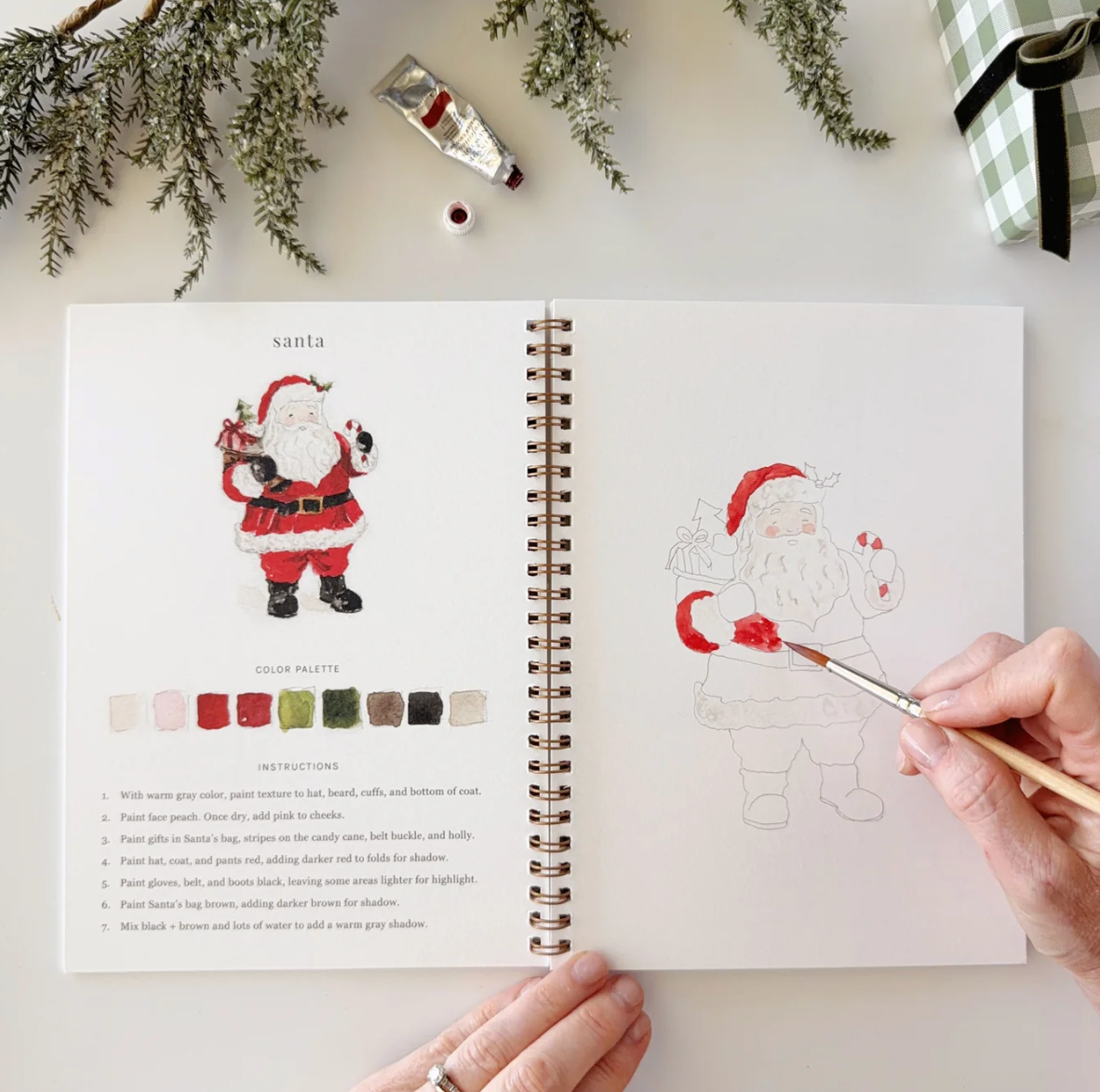 Classic Christmas Watercolor Workbook by Emily Lex Studio