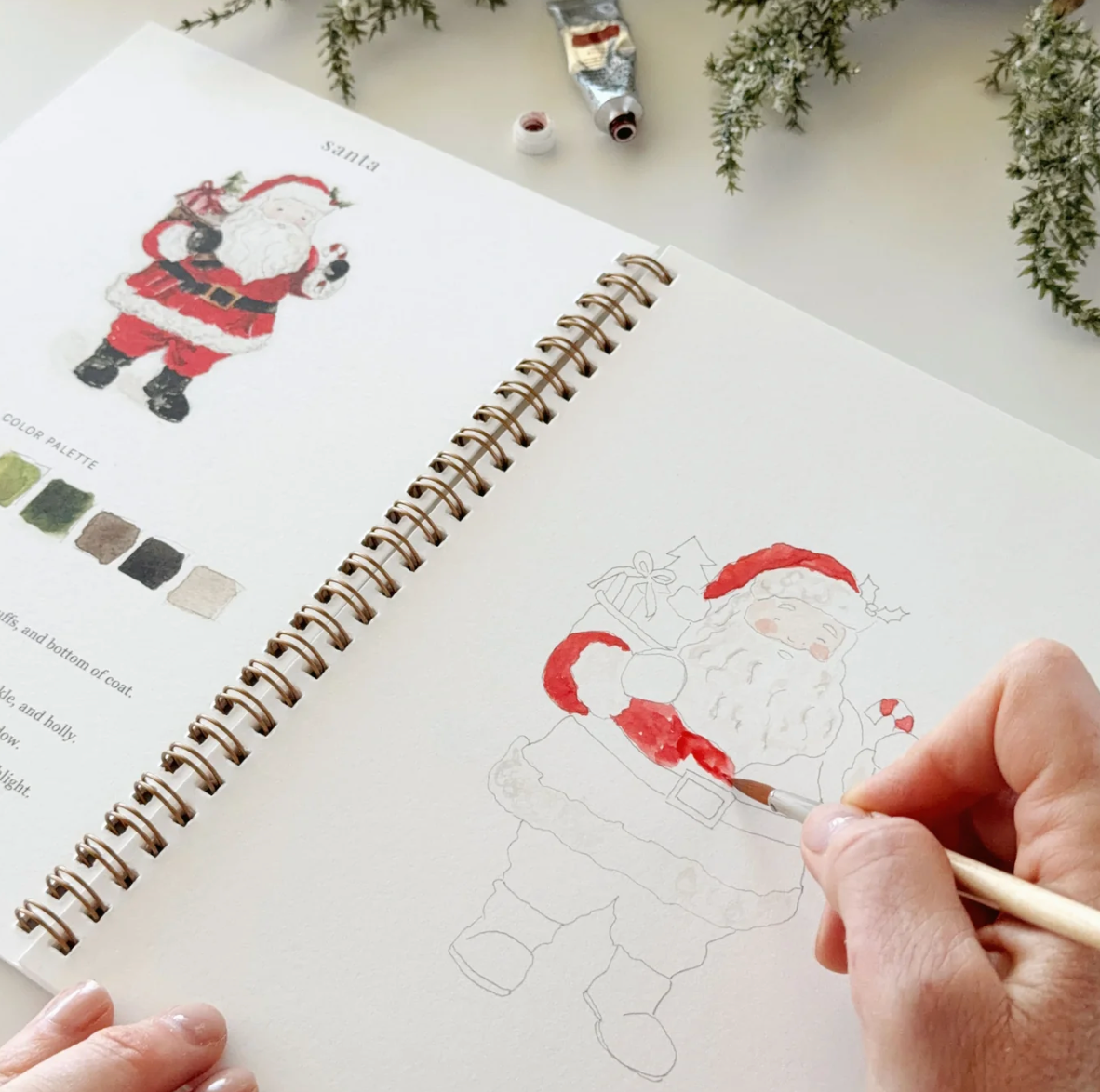 Classic Christmas Watercolor Workbook by Emily Lex Studio