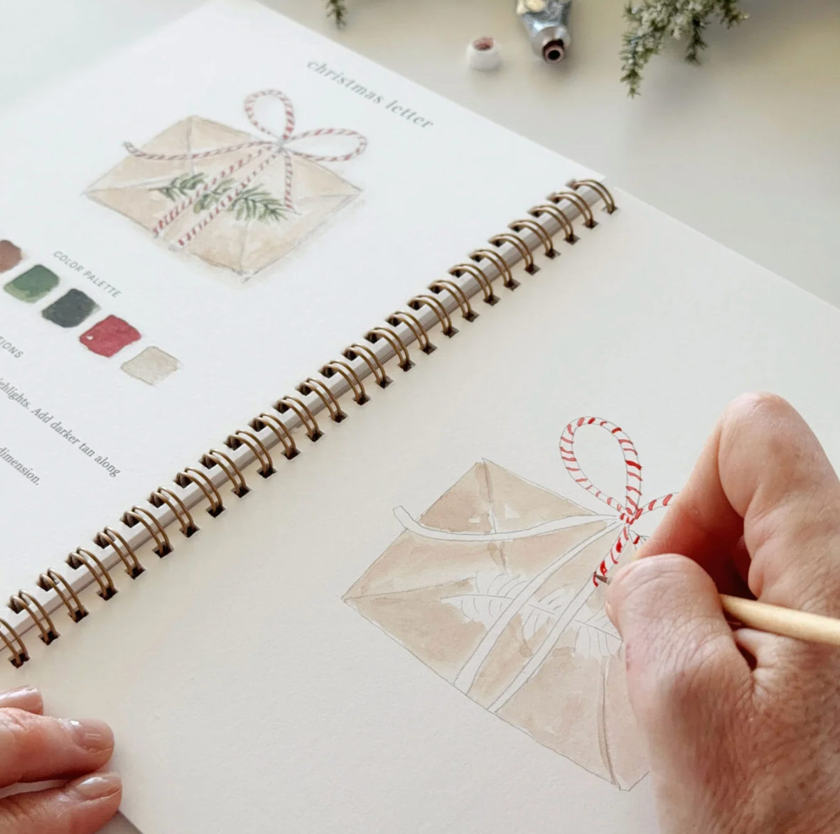 Classic Christmas Watercolor Workbook by Emily Lex Studio