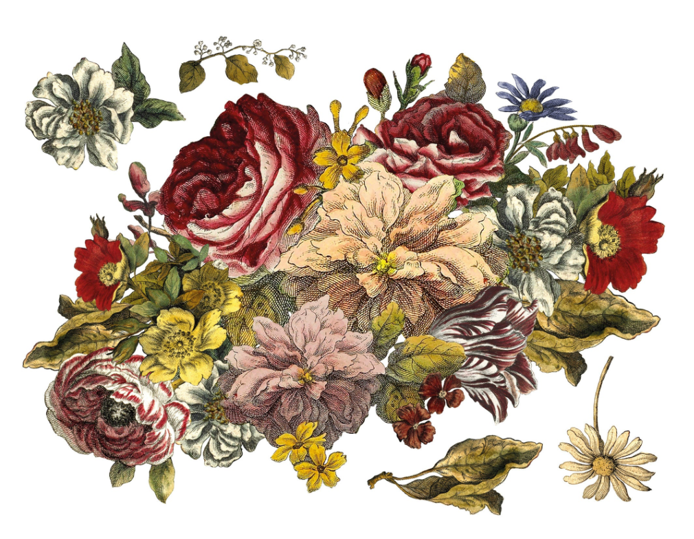 Floral Anthology IOD Transfer 12x16 Pad by Iron Orchid Designs