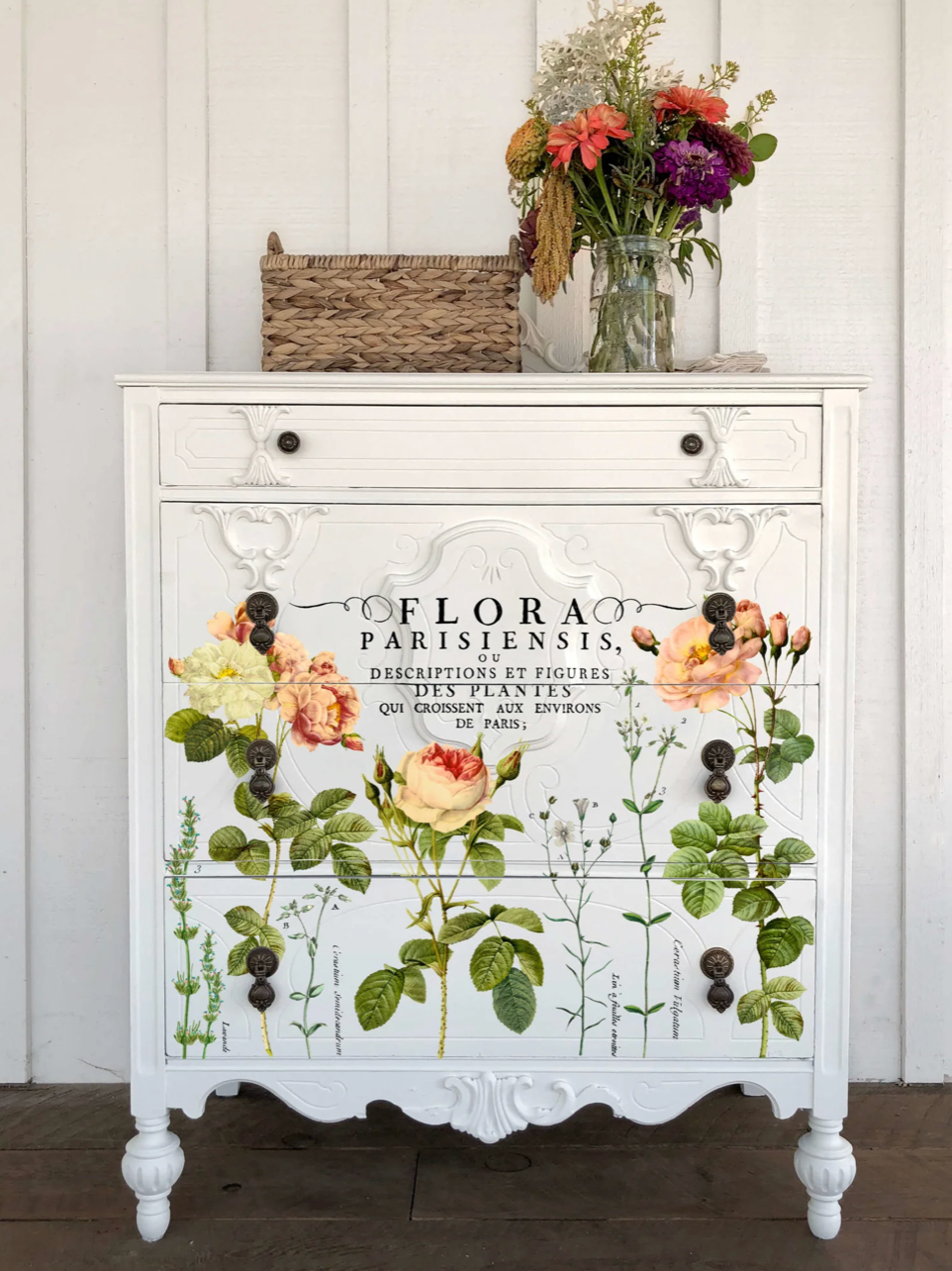 Flora Parisiensis IOD Transfer 12x16 Pad by Iron Orchid Designs