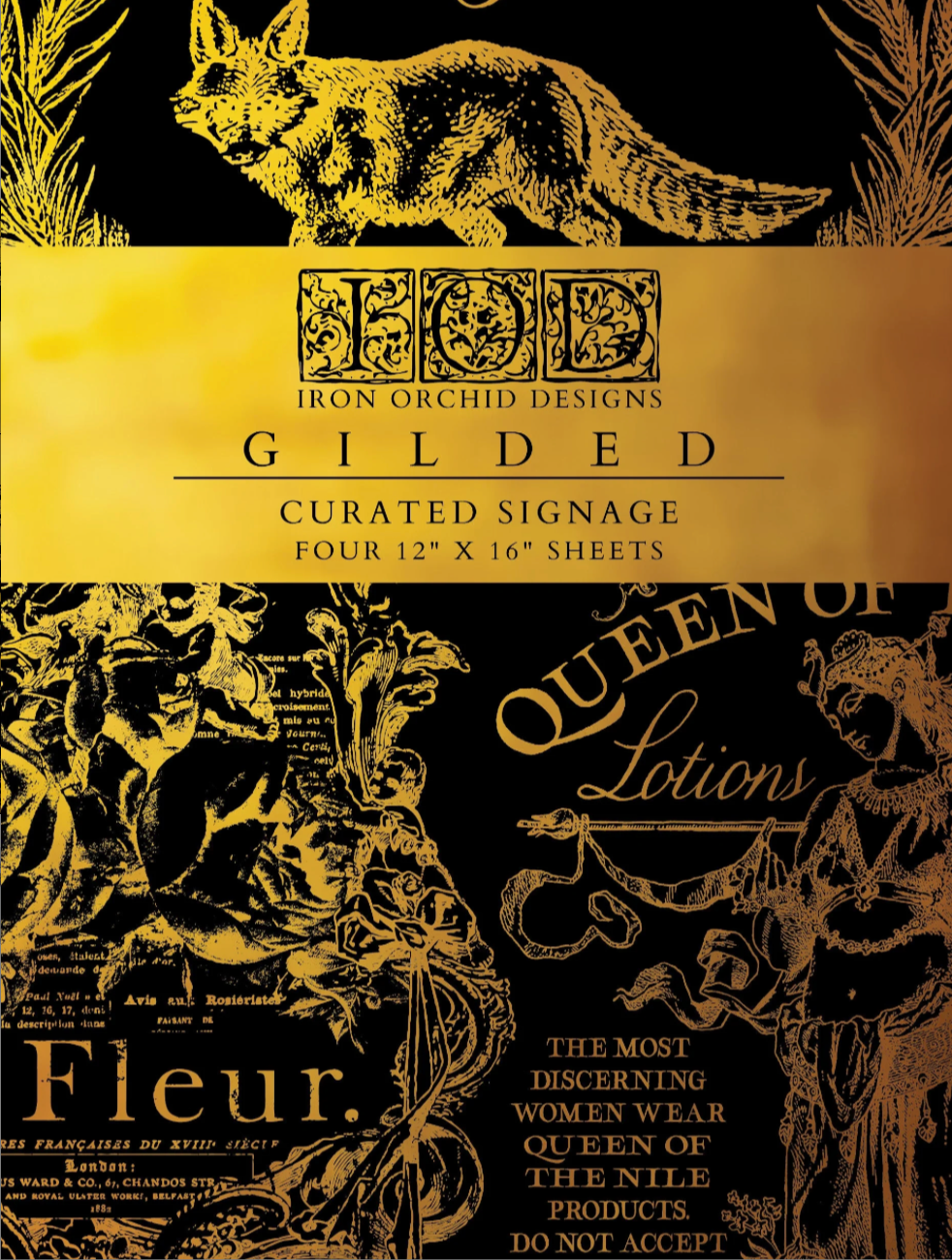 Curated Signage IOD Foil Transfer 12x16 Pad by Iron Orchid Designs