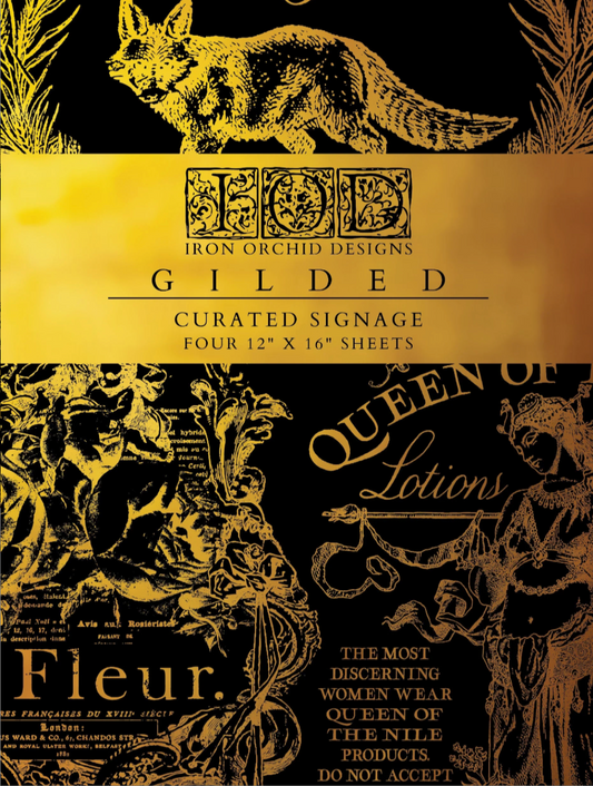 Curated Signage IOD Foil Transfer 12x16 Pad by Iron Orchid Designs