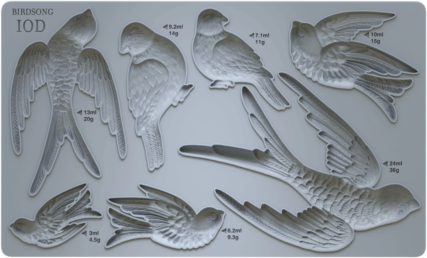 Birdsong 6x10 IOD Mould by Iron Orchid Designs