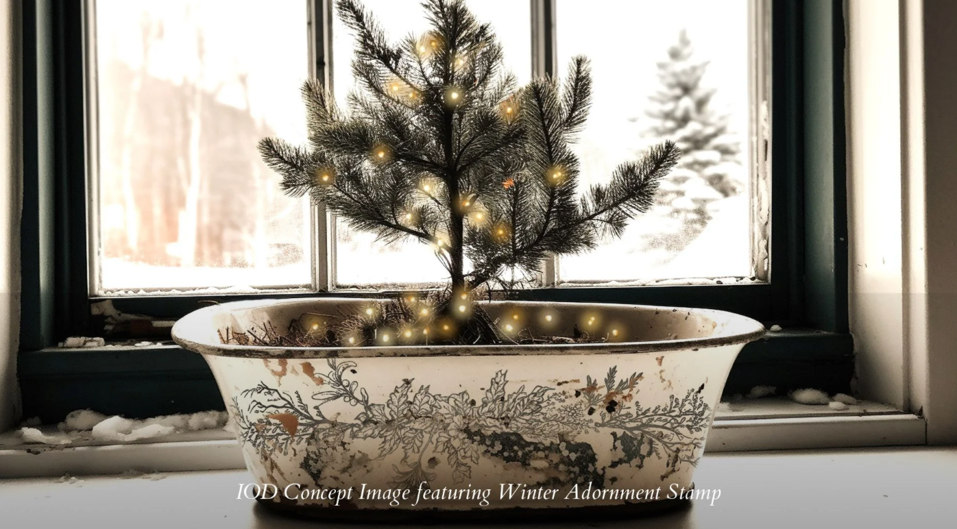 Winter Adornment 12x12 IOD Decor Stamp by Iron Orchid Designs (Retired!)