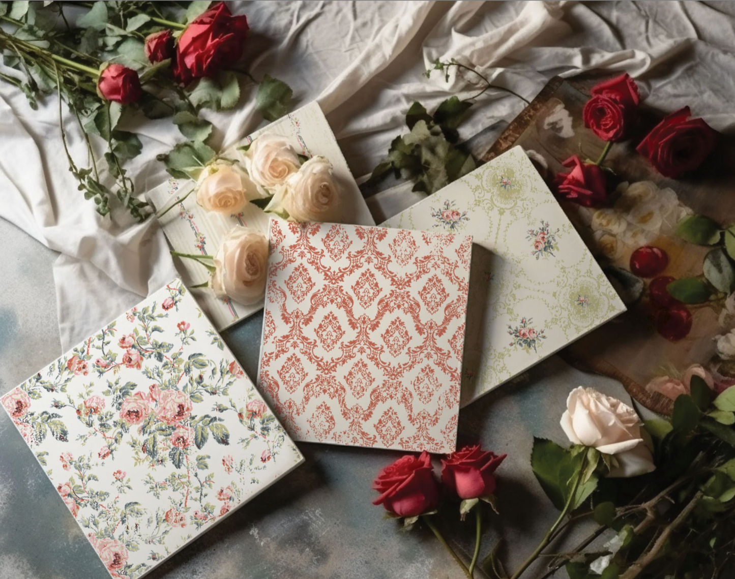 Lattice Rose IOD Paint Inlay 12x16 Pad by Iron Orchid Designs