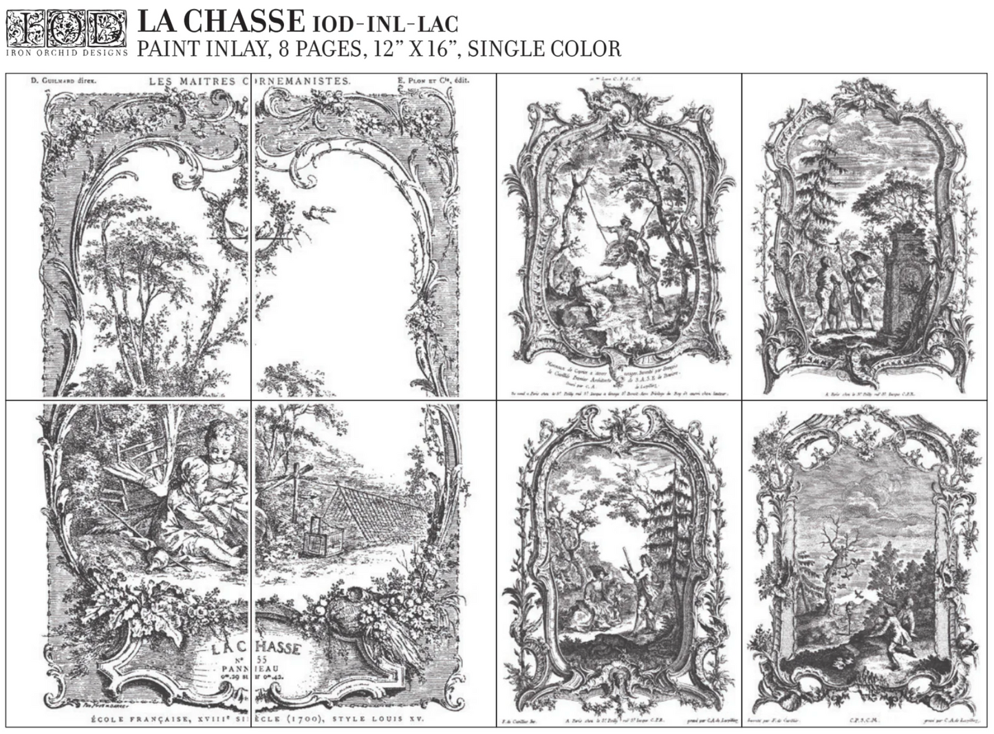 La Chasse IOD Paint Inlay 12x16 Pad by Iron Orchid Designs
