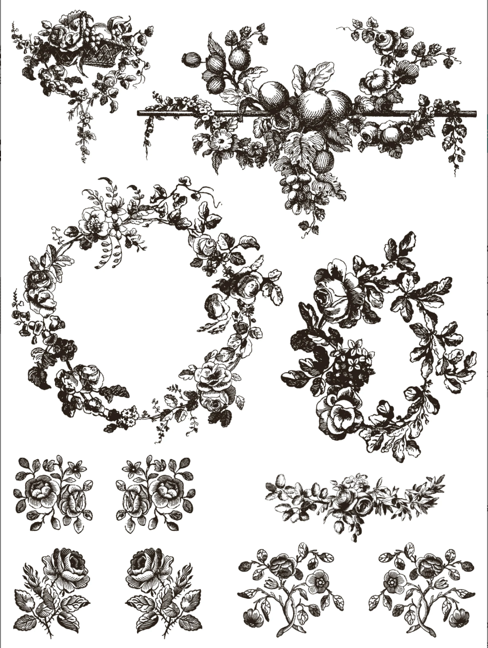 Delft Traditions Noir IOD Paint Inlay 12x16 Pad by Iron Orchid Designs