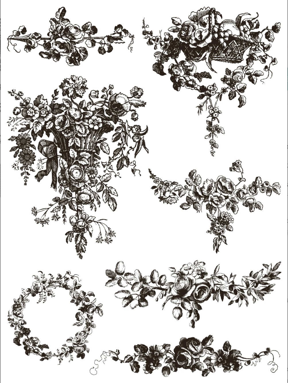 Delft Traditions Noir IOD Paint Inlay 12x16 Pad by Iron Orchid Designs