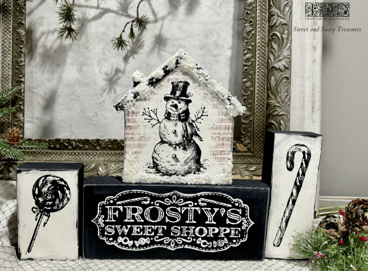 Frosty's Sweet Shoppe 12x12 IOD Decor Stamp by Iron Orchid Designs (Retired!)