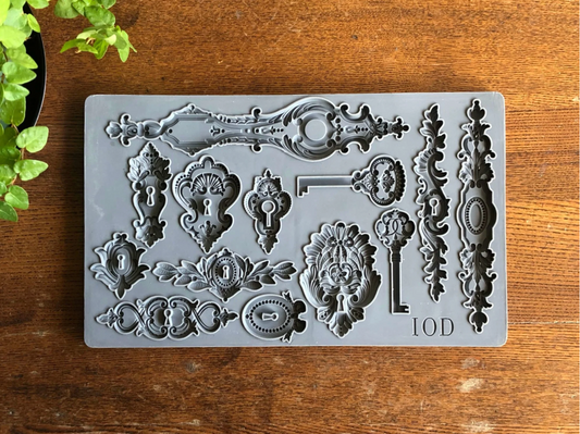 Lock & Key 6x10 IOD Mould by Iron Orchid Designs