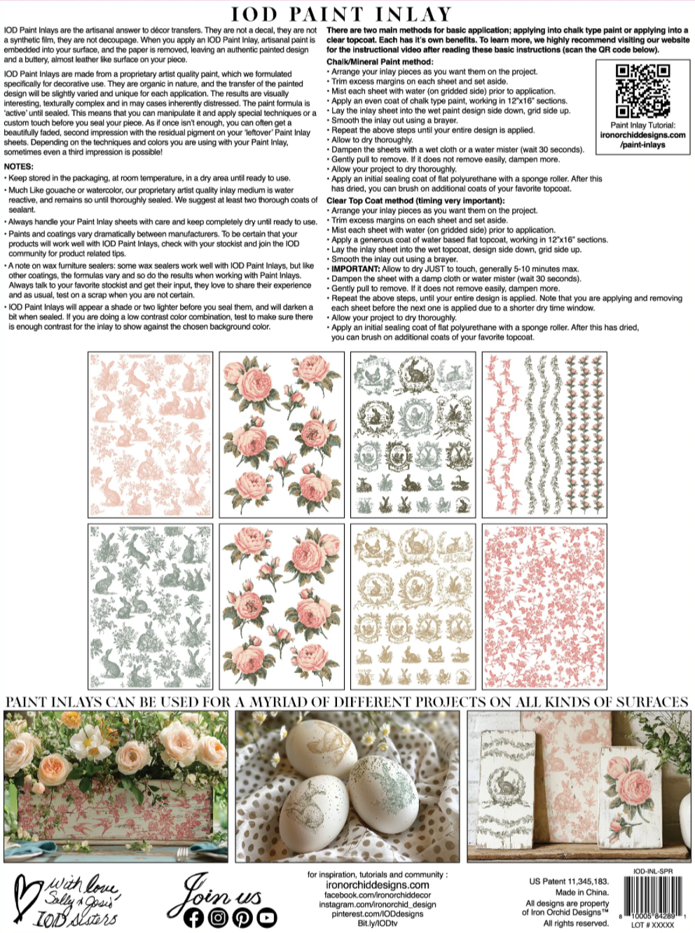 Spring Melody IOD Paint Inlay 12x16 Pad by Iron Orchid Designs