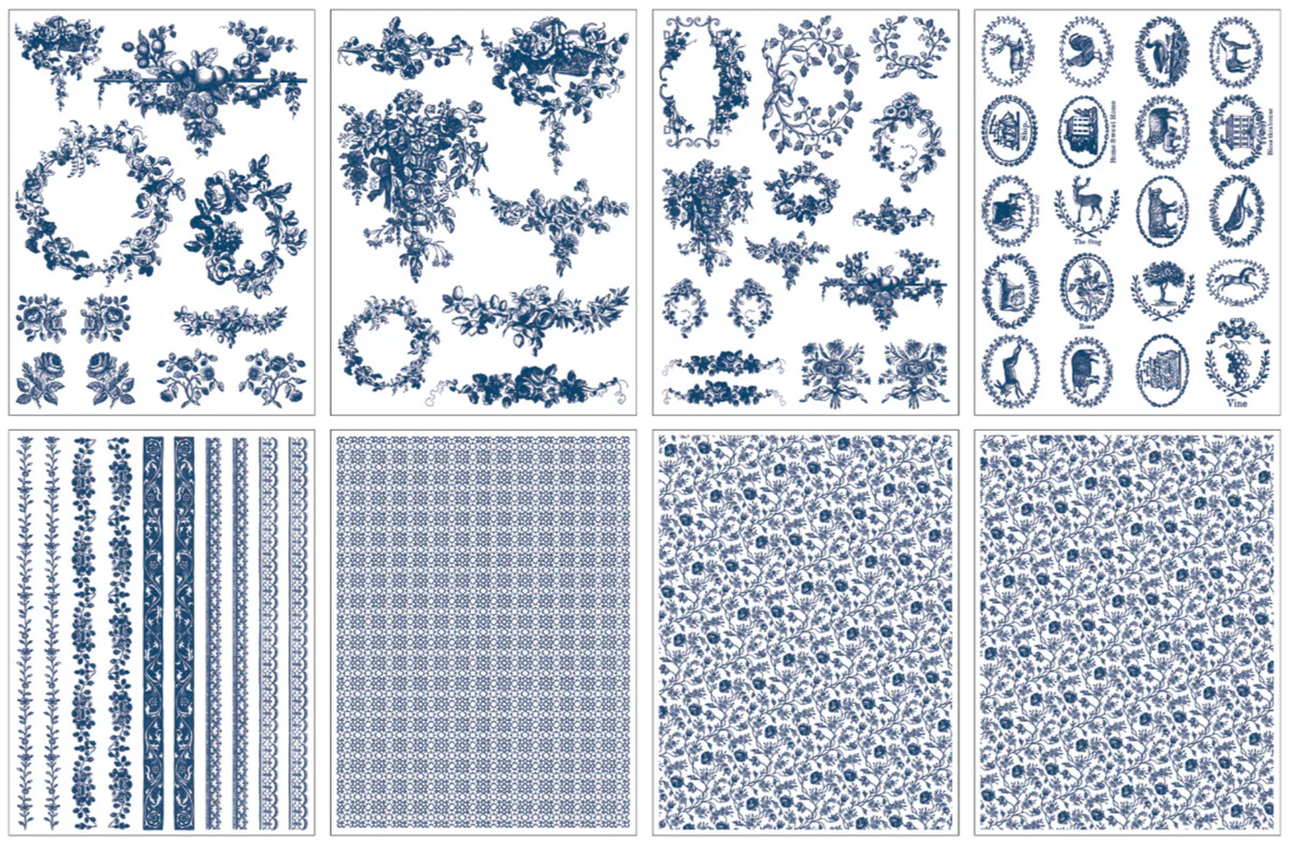 Delft Traditions Azure IOD Paint Inlay 12x16 Pad by Iron Orchid Designs