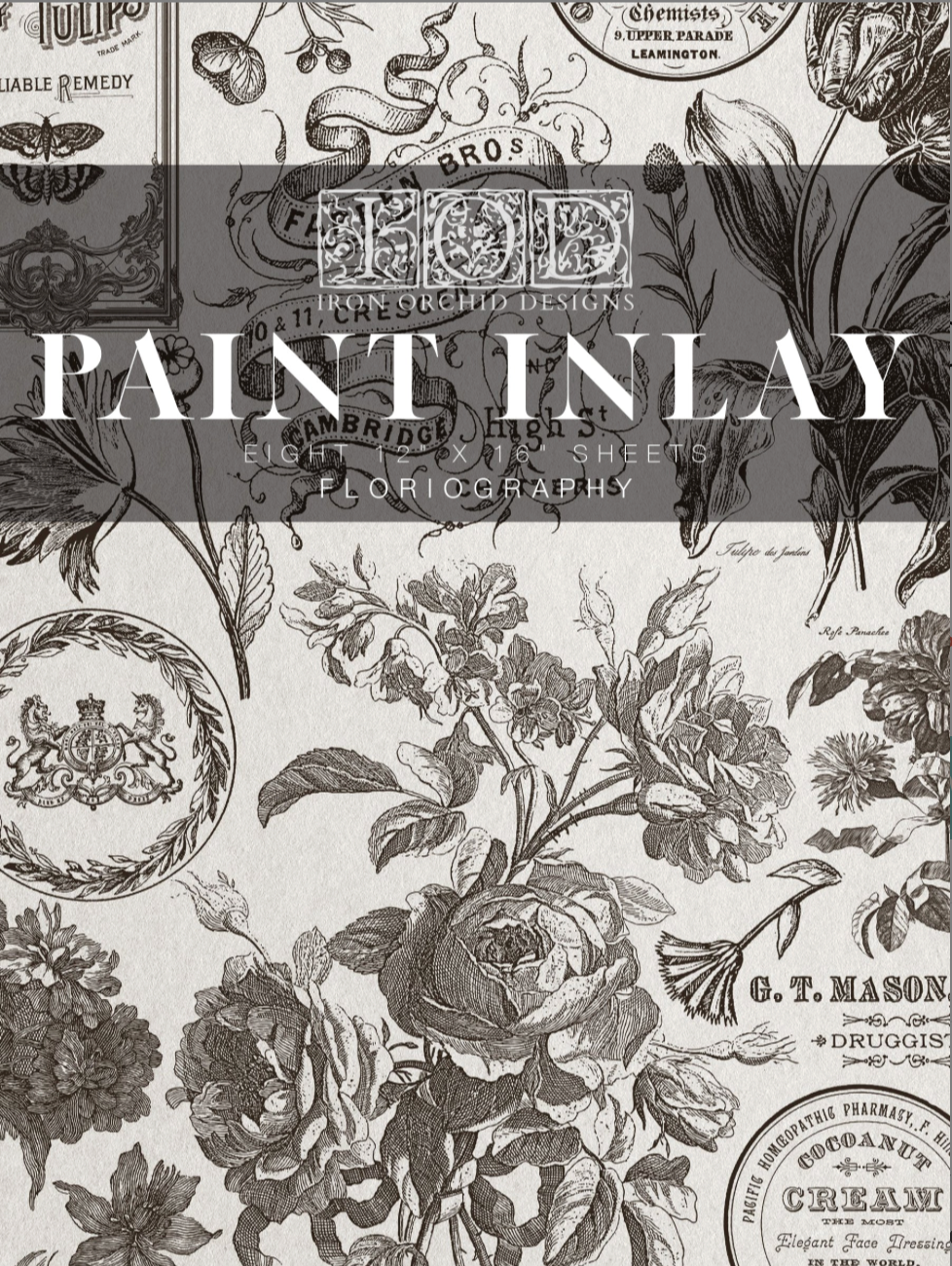 Floriography IOD Paint Inlay 12x16 Pad by Iron Orchid Designs