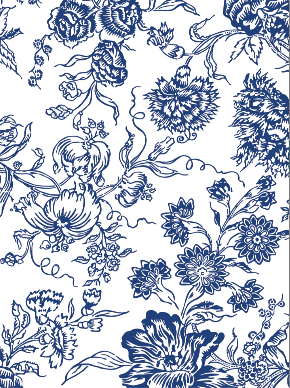 Indigo Floral IOD Paint Inlay 12x16 Pad by Iron Orchid Designs