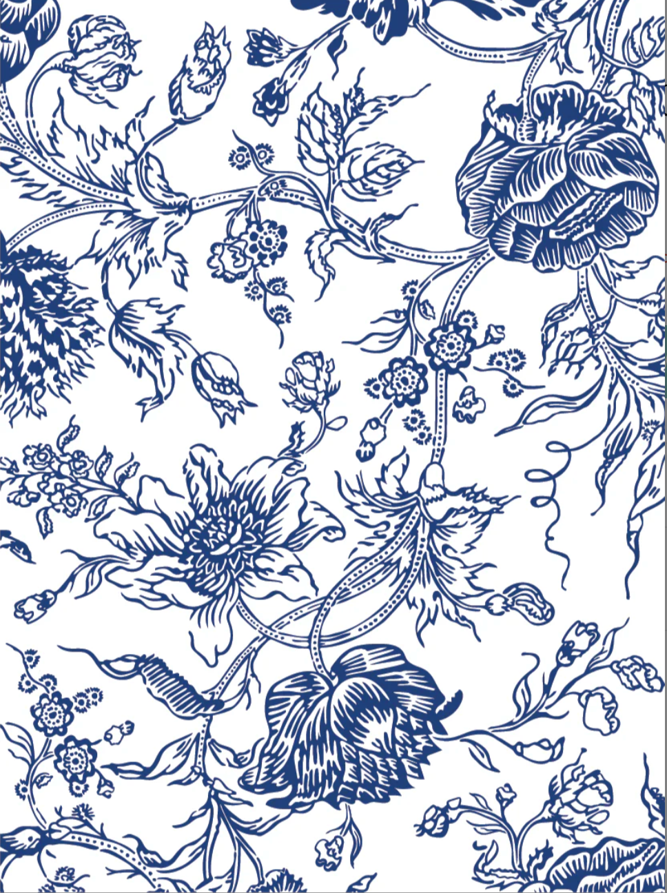 Indigo Floral IOD Paint Inlay 12x16 Pad by Iron Orchid Designs