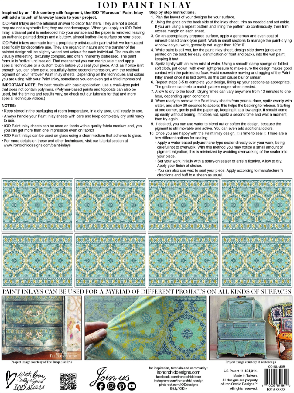 Morocco IOD Paint Inlay 12x16 Pad by Iron Orchid Designs