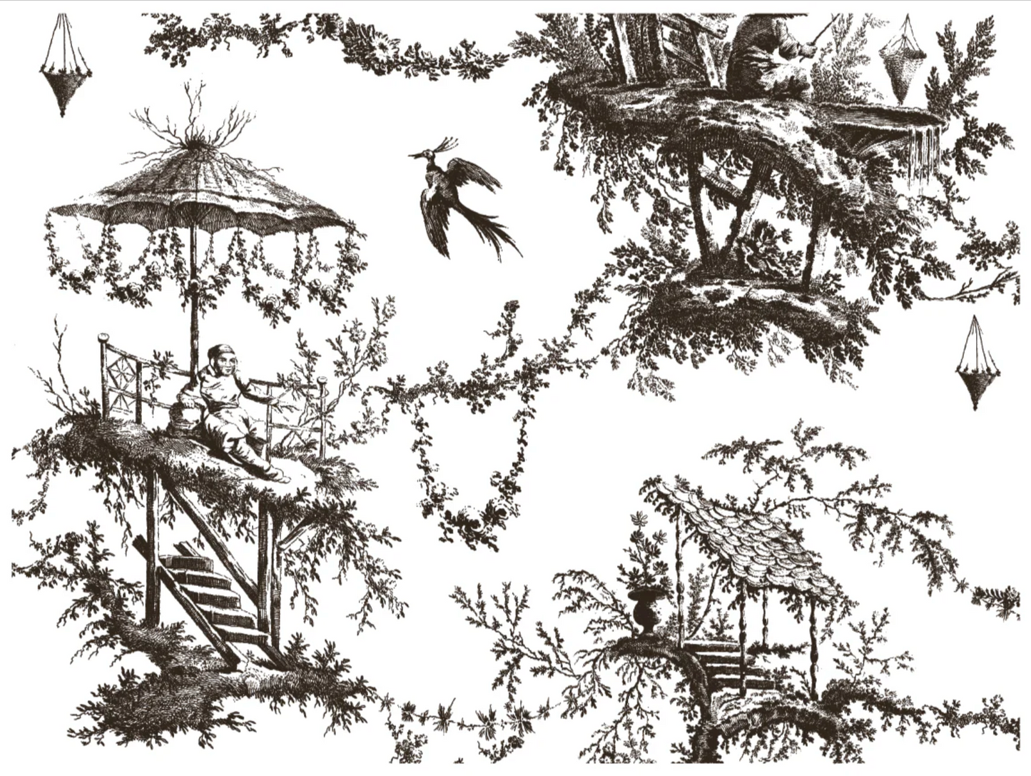 Petits Parasols IOD Paint Inlay 12x16 Pad by Iron Orchid Designs