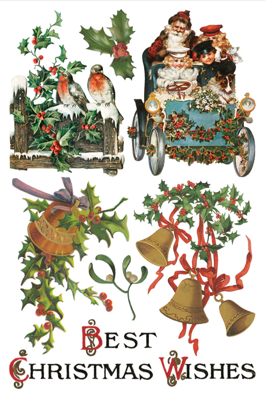 Christmas Joy IOD Transfer 8x12 Pad by Iron Orchid Designs