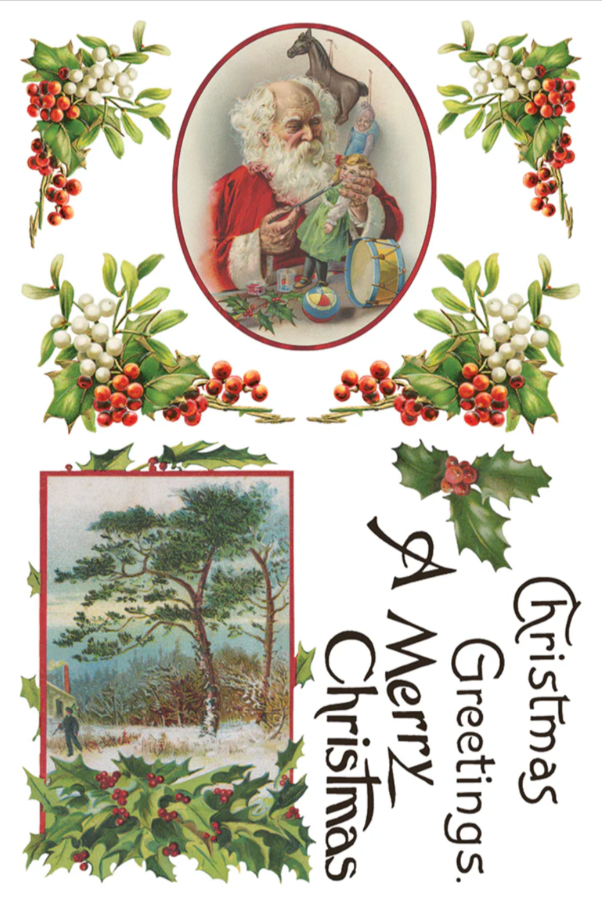 Christmas Joy IOD Transfer 8x12 Pad by Iron Orchid Designs