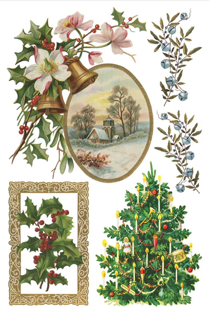 Christmas Joy IOD Transfer 8x12 Pad by Iron Orchid Designs
