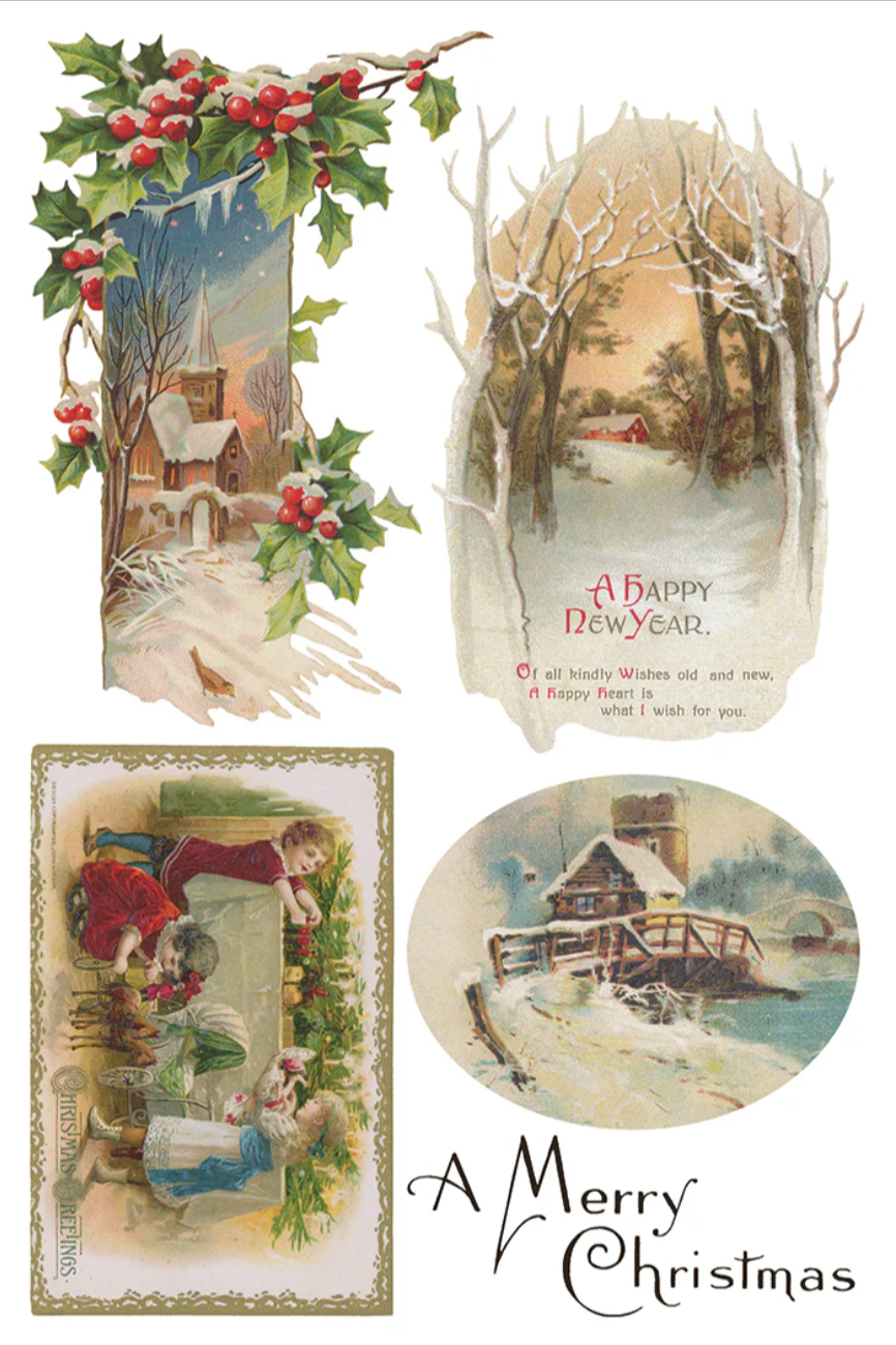 Christmas Joy IOD Transfer 8x12 Pad by Iron Orchid Designs