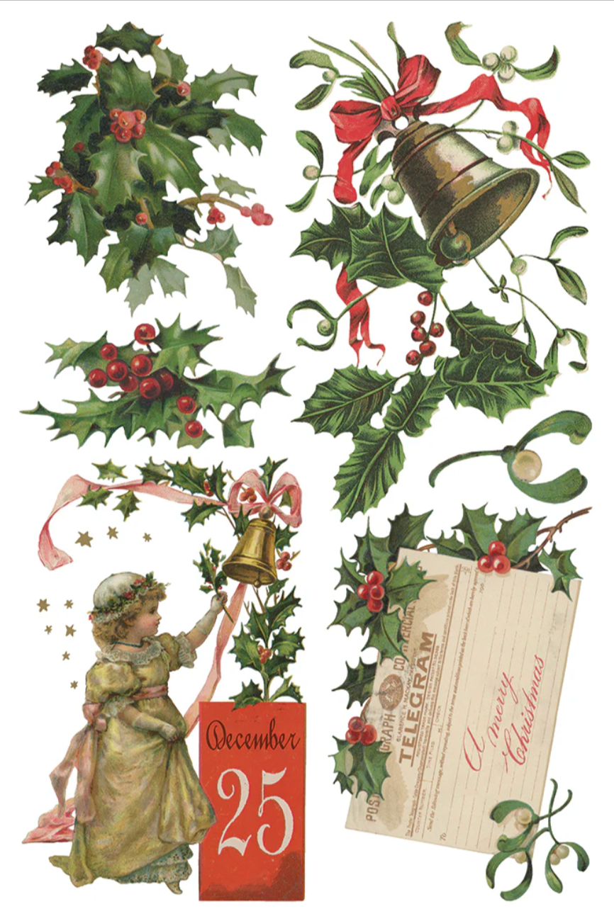Christmas Joy IOD Transfer 8x12 Pad by Iron Orchid Designs